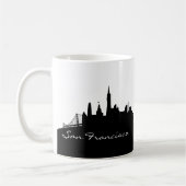 Black and White San Francisco Skyline Koffiemok (Links)