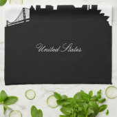 Black and White San Francisco Skyline Theedoek (Gevouwen)