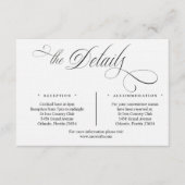 Black and White Script Details Enclosure Card Informatiekaartje (Voorkant)