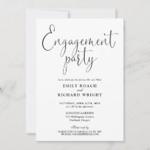Black and White Script Engagement Party