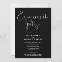 Black and White Script Engagement Party