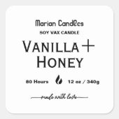 Black and white Script Personalized Candle Label (Voorkant)
