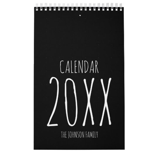 Black and White Script Writing 2026 Kalender (Hoes)