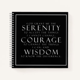 Black and White Serenity Prayer Notitieboek