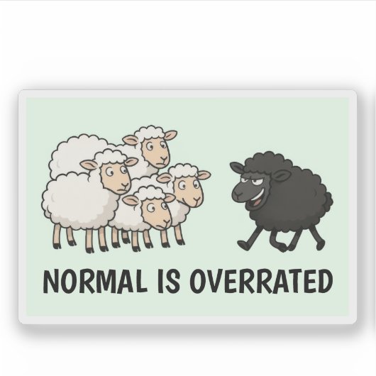 Black and White Sheep Sticker (Voorkant)