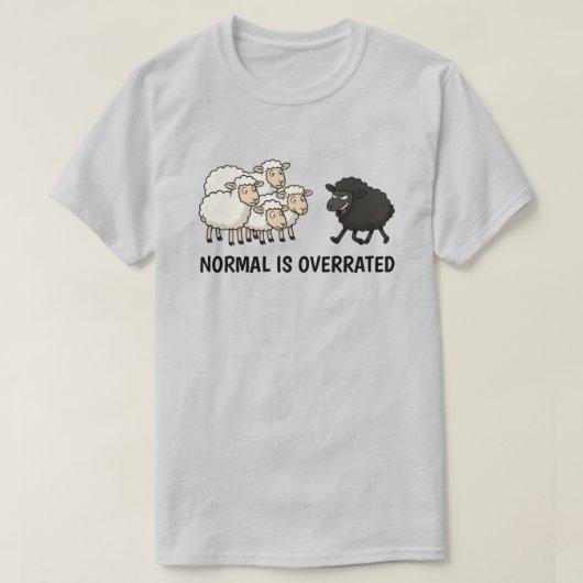 Black and White Sheep Unisex T-shirt (Design voorkant)