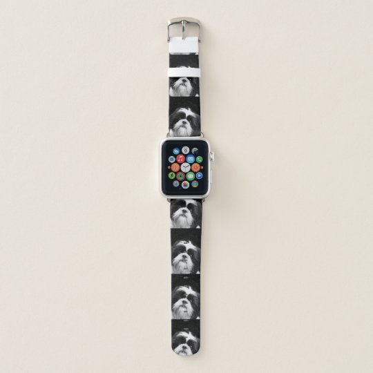Black and white Shih Tzu dog Apple Watch Band Apple Horlogebandje |  Zazzle.nl