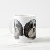 Black and White Shih Tzu Dog Koffiemok (Voorkant links)