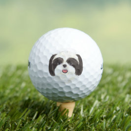 Black and White Shih Tzu Golfballen