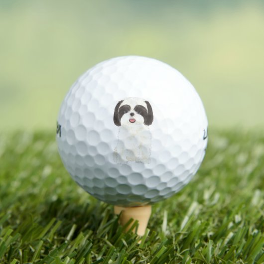 Black and White Shih Tzu Golfballen (Insitu Shirt)