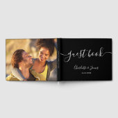 Black And White Signature Script Photo Wedding Gastenboek (Volledig)