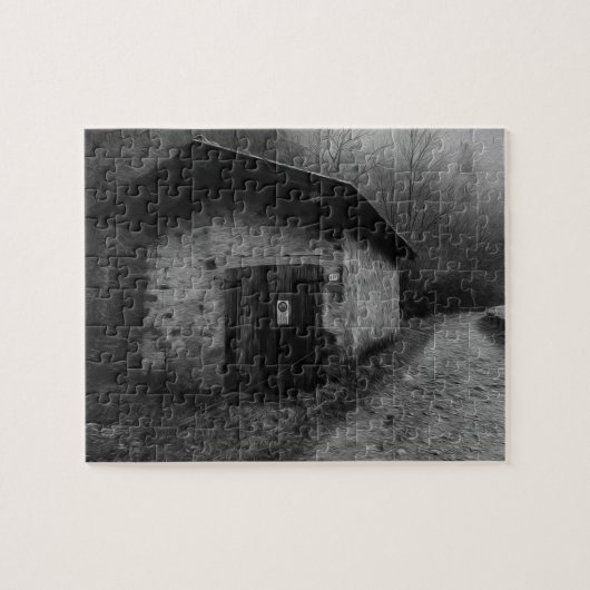 Black and White Silent Hill Oil Painting Puzzle Legpuzzel (Horizontaal)