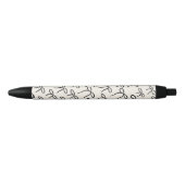 Black and White Simple Bows Pattern Zwarte Inkt Pen (Voorkant)