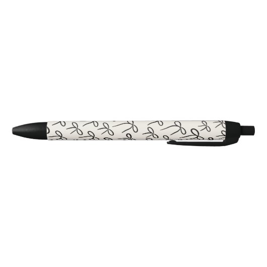 Black and White Simple Bows Pattern Zwarte Inkt Pen (Bodem)