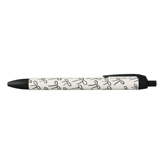 Black and White Simple Bows Pattern Zwarte Inkt Pen (Bovenkant)