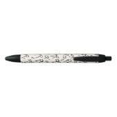 Black and White Simple Bows Pattern Zwarte Inkt Pen (Achterkant)