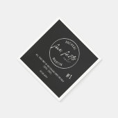 Black and White Simple Fun Facts Weddenschap Servet (Hoek)