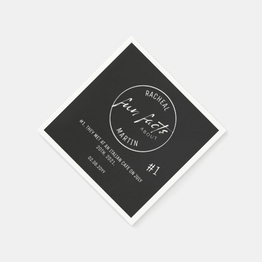 Black and White Simple Fun Facts Weddenschap Servet (Hoek)