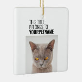 Black and White Simple Funny-kerstfoto Keramisch Ornament (Rechts)