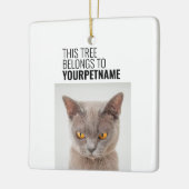 Black and White Simple Funny-kerstfoto Keramisch Ornament (Links)