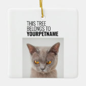 Black and White Simple Funny-kerstfoto Keramisch Ornament (Voorkant)