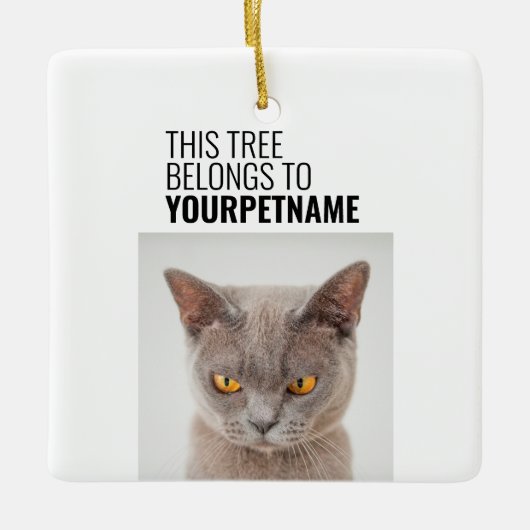 Black and White Simple Funny-kerstfoto Keramisch Ornament (Voorkant)