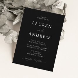 Black and White Simple Minimalist 1 Wedding Kaart