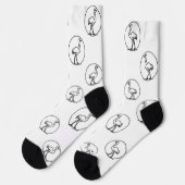 Black and White Simple Ostrich Socks Sokken (Links)