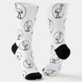 Black and White Simple Ostrich Socks Sokken (Gebogen)