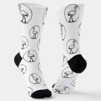 Black and White Simple Ostrich Socks Sokken