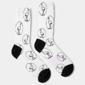 Black and White Simple Ostrich Socks Sokken (Rechts)