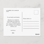 Black and White Simple Photo Afstuderen Hartelijk  Briefkaart (Achterkant)