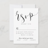 Black and White Simple Script bruiloft RSVP (Voorkant)