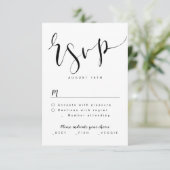 Black and White Simple Script bruiloft RSVP (Staand voorkant)
