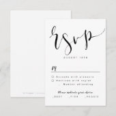 Black and White Simple Script bruiloft RSVP Kaartje (Voorkant / Achterkant)