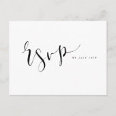 Black and White Simple Script bruiloft RSVP Uitnodiging Briefkaart (Voorkant)