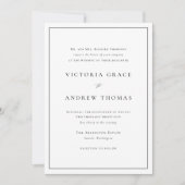 Black and White Simple Typography Formal Wedding Kaart (Voorkant)