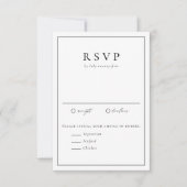 Black and White Simple Typography Formal Wedding RSVP Kaartje (Voorkant)