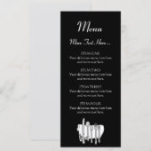 Black and White Siverware Design Menu 4x9 inch (Voorkant / Achterkant)