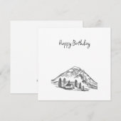 black and white sketch of Mountains Bedankkaart (Voorkant / Achterkant)