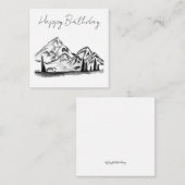 black and white sketch of Mountains Informatiekaartje (Voorkant / Achterkant)