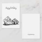 black and white sketch of Mountains Notitiekaartje (Voorkant / Achterkant)