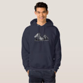 Black and White Sketches on Men's Hoodie (Voorkant volledig)