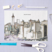 Black and White Skyline New york City Drawing Tissuepapier (Craft)