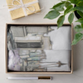 Black and White Skyline New york City Drawing Tissuepapier (Geschenk)