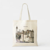 Black and White Skyline New york City Drawing Tote Bag (Achterkant)