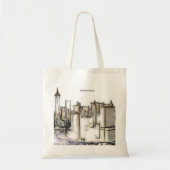 Black and White Skyline New york City Drawing Tote Bag (Voorkant)