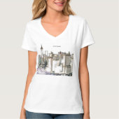 Black and White Skyline Newyork City Drawing T-shirt (Voorkant)