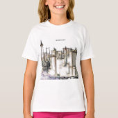 Black and White Skyline Newyork City Drawing T-shirt (Voorkant)