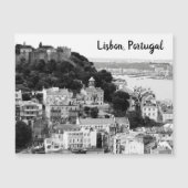 Black and White Skyline of Lisbon Postcar (Voorkant)